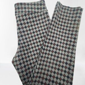 Krazy Larry Pull On Diamond Geo High Rise Straight Pants Women's Size 8